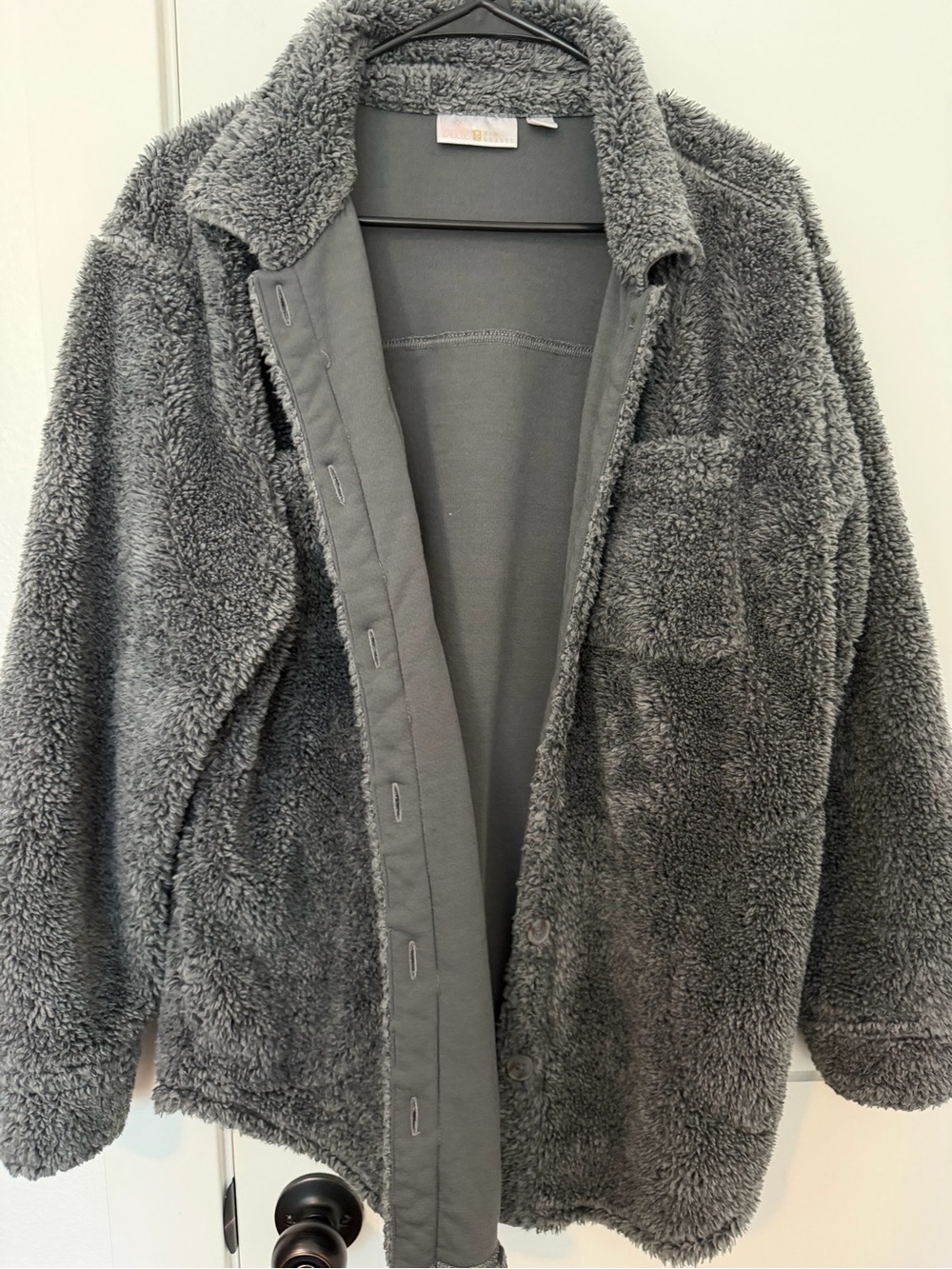 Belle by Kim Gravel Cozy Gray Sherpa Jacket